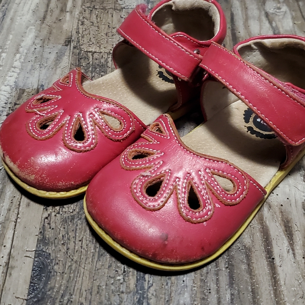 Pinkish Red Livie & Luca Petals Mary Jane